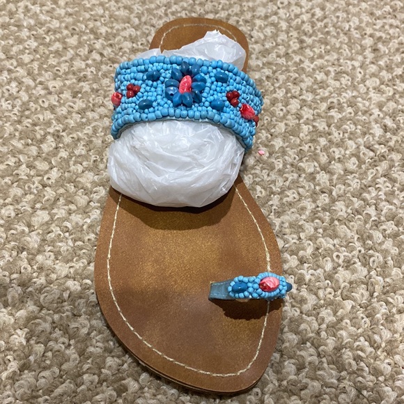 Vintage Boho Coral Sandals 39 8.5 - Picture 1 of 7